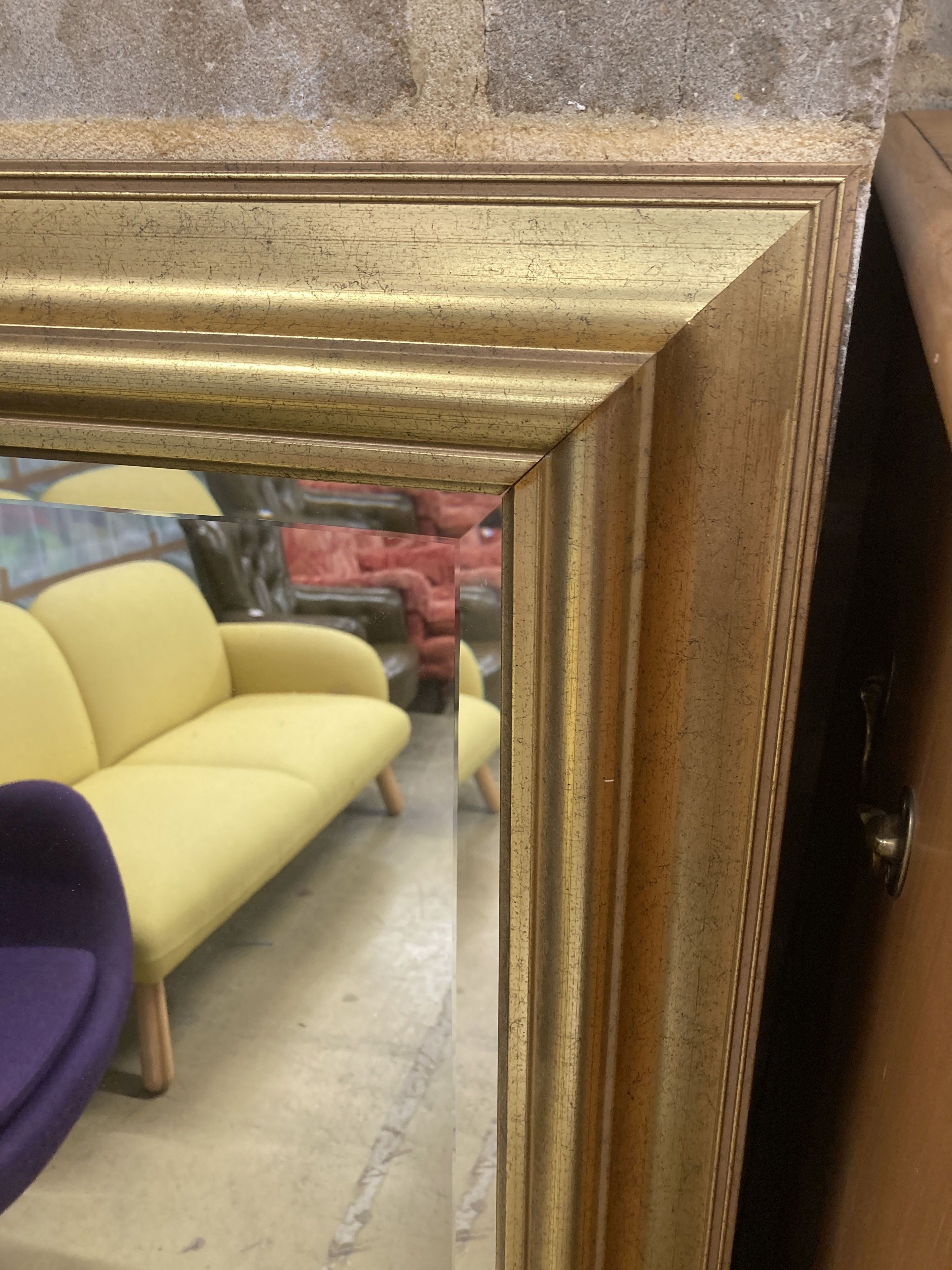 A rectangular gilt mirror, width 107cm, height 137cm